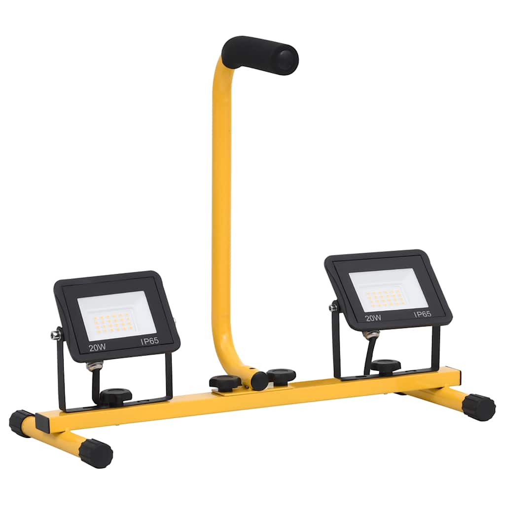 vidaXL LED-Fluter mit Handgriff 2x20 W Kaltweiß - Image 5