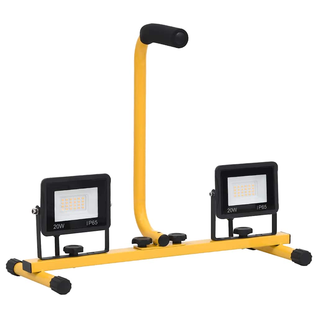 vidaXL LED-Fluter mit Handgriff 2x20 W Kaltweiß - Image 4