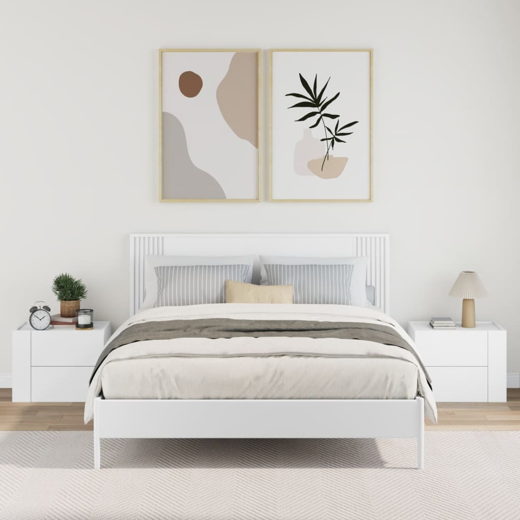 vidaXL Wand-Nachttische 2 Stk. Weiß 45x30x35 cm - Image 3