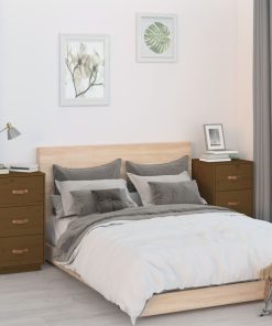  vidaXL Nachttische 2 Stk. Honigbraun 40x40x75 cm Massivholz Kiefer