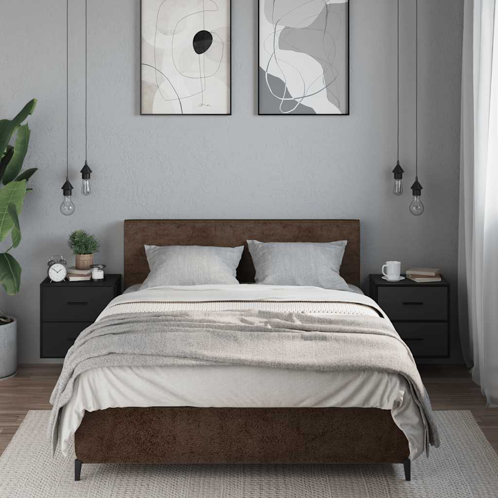 vidaXL Wand-Nachttische 2 Stk. Schwarz 40x31x39,5 cm - Image 3