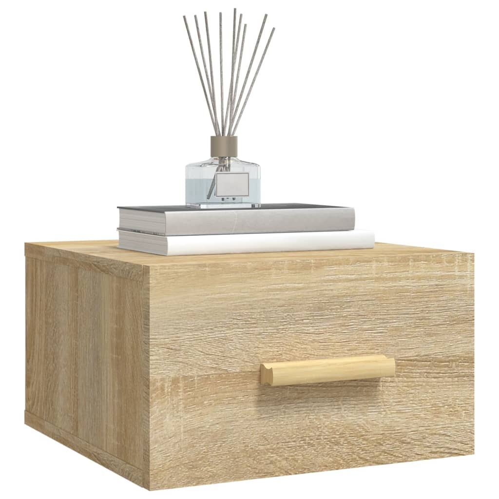 vidaXL Wand-Nachttische 2 Stk. Sonoma-Eiche 35x35x20 cm - Image 4