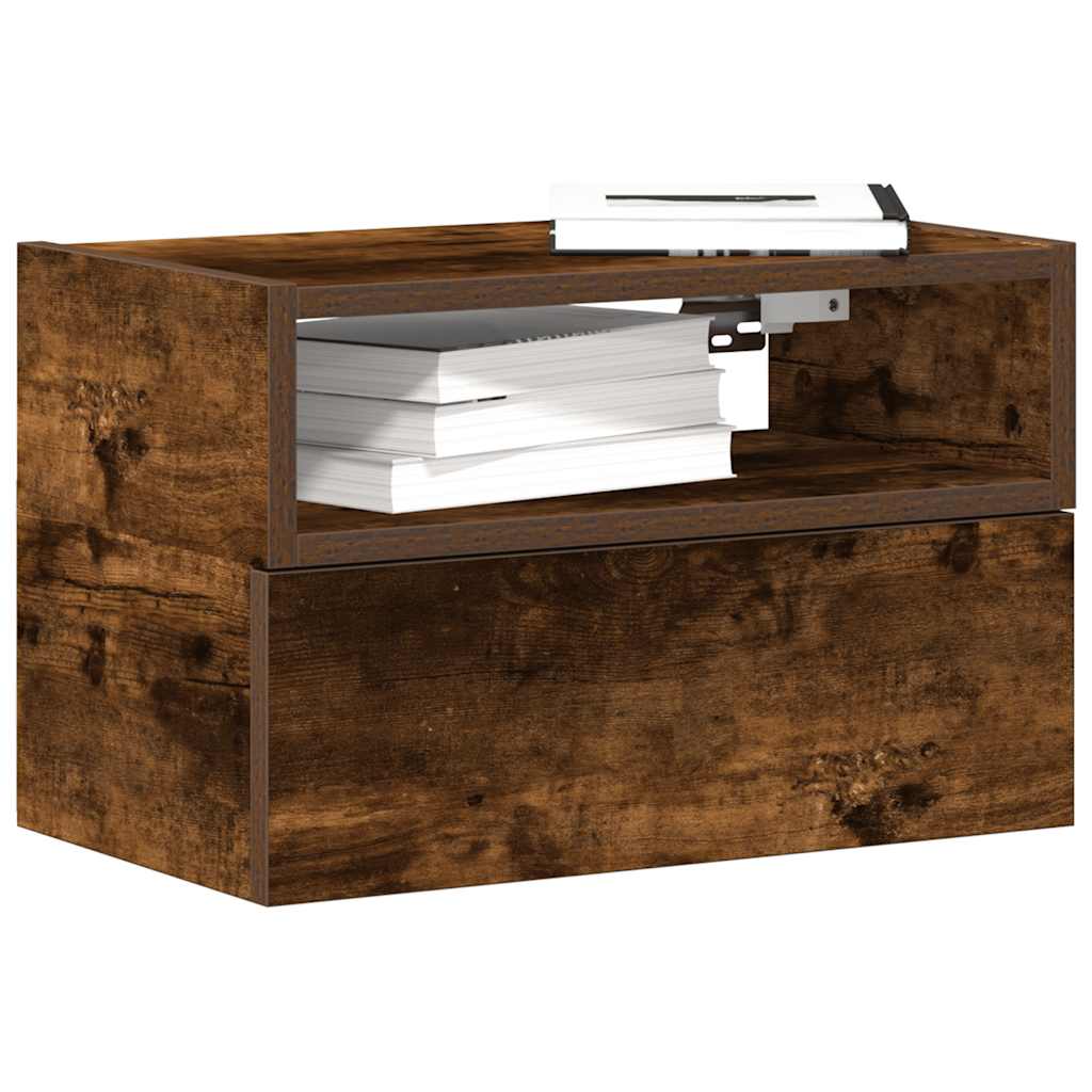 vidaXL Wand-Nachttische 2 Stk. Räuchereiche 45x26x28,5 cm