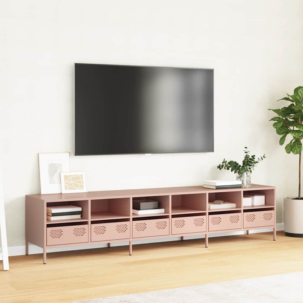 vidaXL TV-Schrank Rosa 202x39x43,5 cm Kaltgewalzter Stahl - Image 3