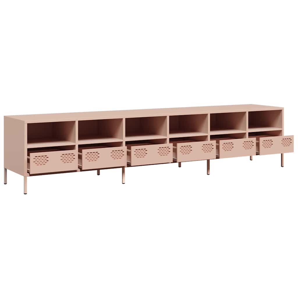 vidaXL TV-Schrank Rosa 202x39x43,5 cm Kaltgewalzter Stahl - Image 4