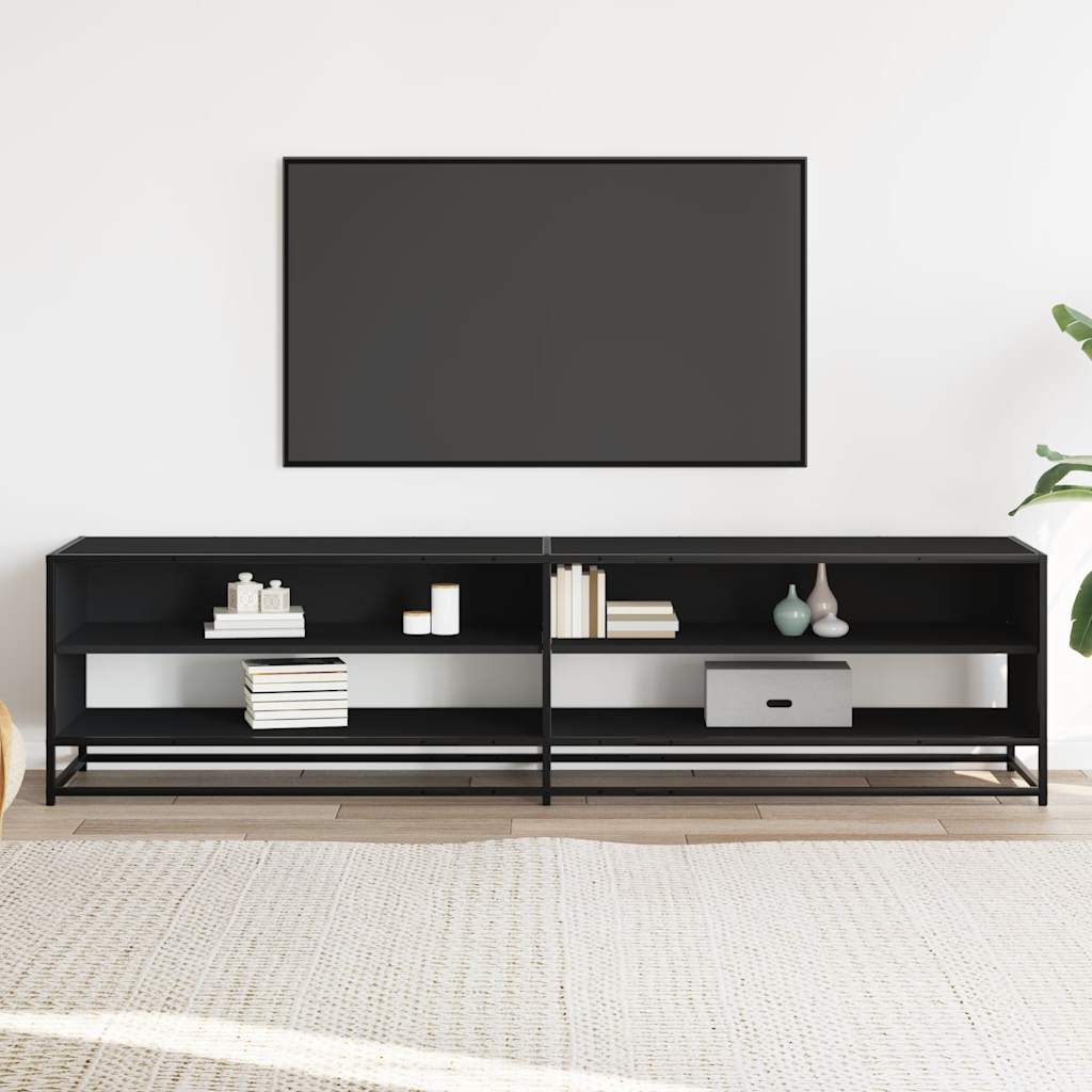 vidaXL TV-Schrank Schwarz 180,5x40x46 cm Holzwerkstoff - Image 3