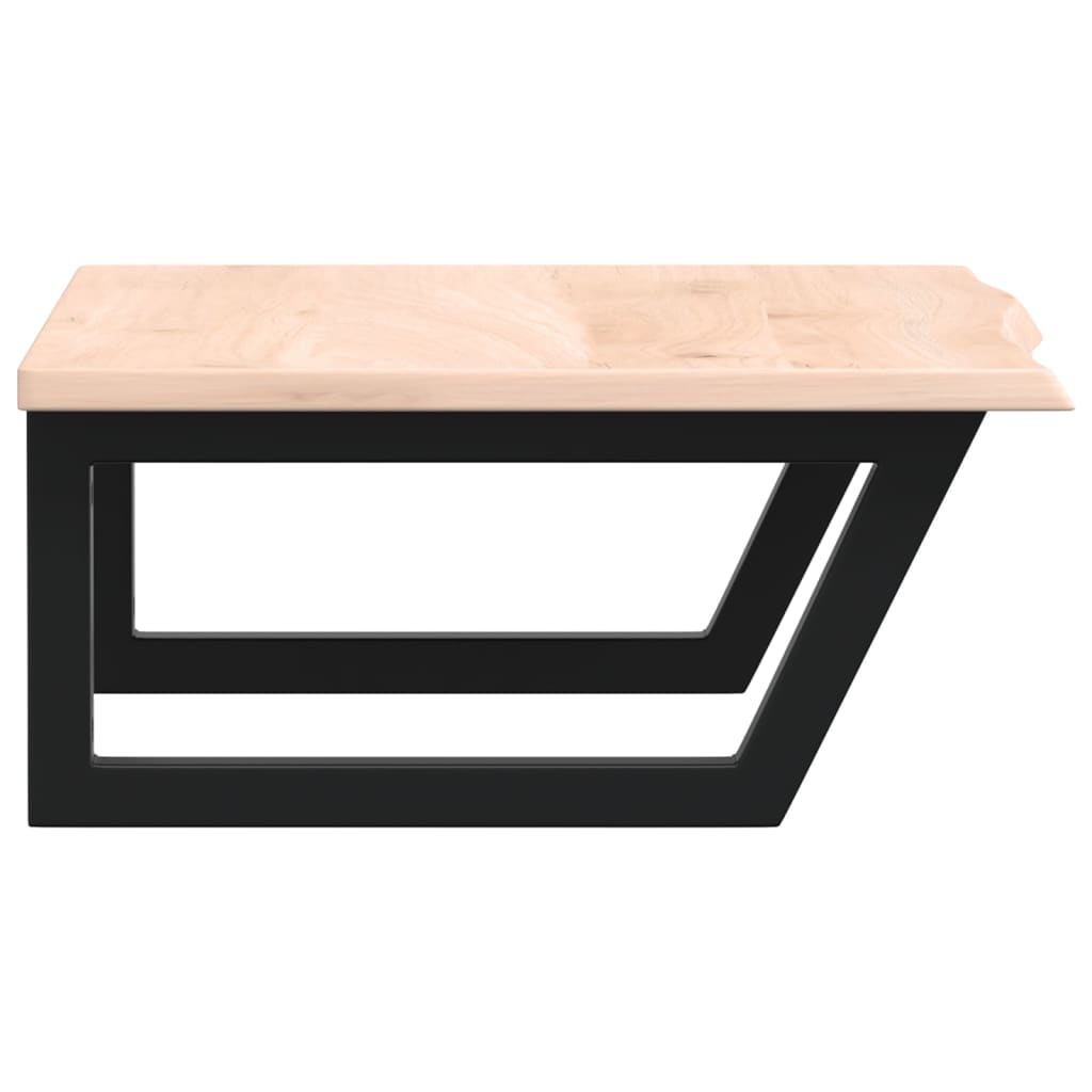 vidaXL Waschtischplatte mit Halterung Stahl und Massivholz Eiche - Image 5