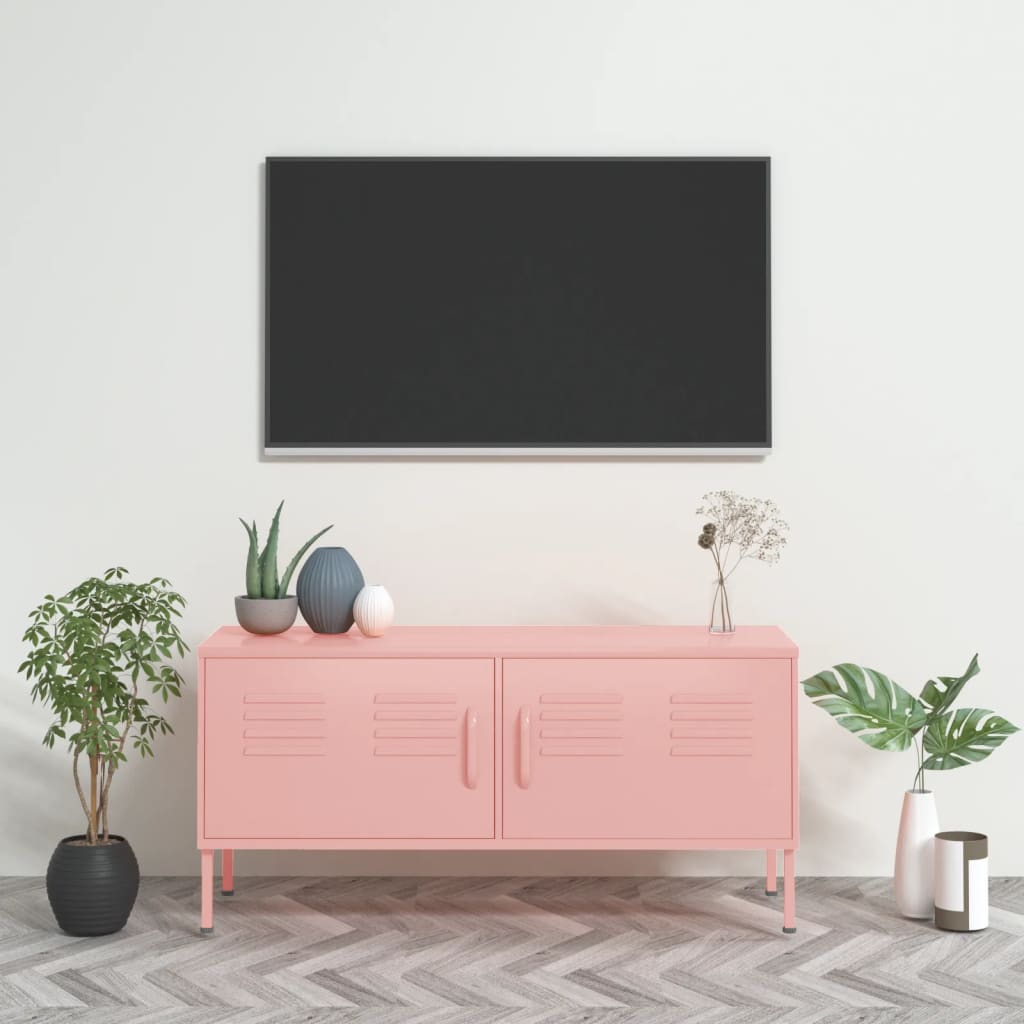 vidaXL TV-Schrank Rosa 105x35x50 cm Stahl