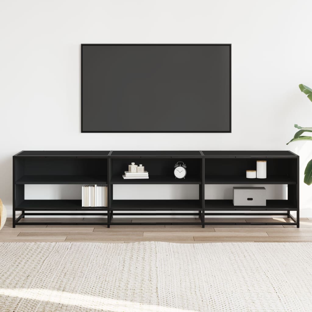 vidaXL TV-Schrank Schwarz 180x40x46 cm Holzwerkstoff - Image 3