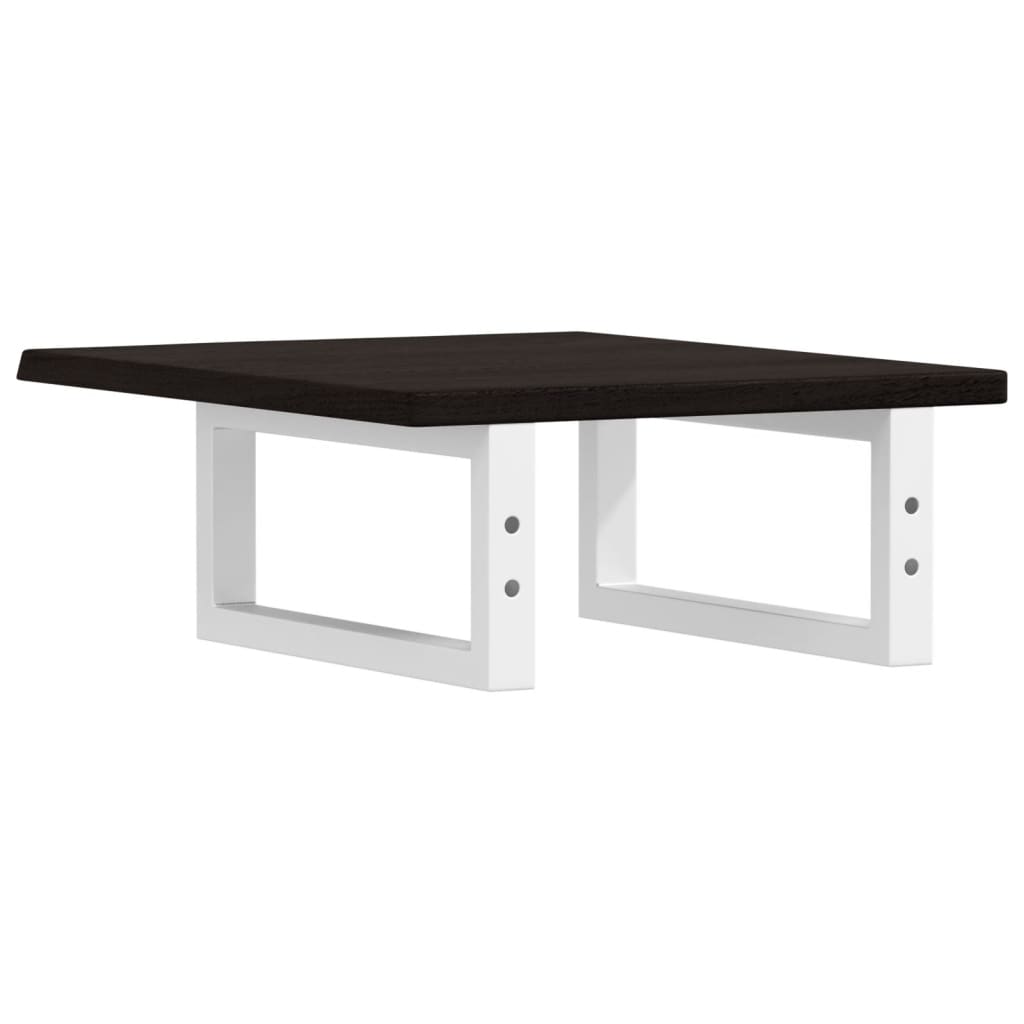 vidaXL Waschtischplatte mit Halterung Stahl und Massivholz Eiche - Image 6