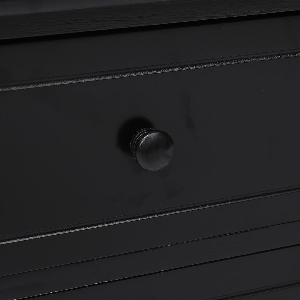 vidaXL TV-Schrank Schwarz 108x30x40 cm Massivholz Paulownia - Image 5