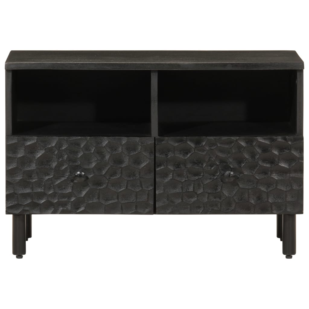 vidaXL TV-Schrank Schwarz 70x33x46 cm Massivholz Mango - Image 3
