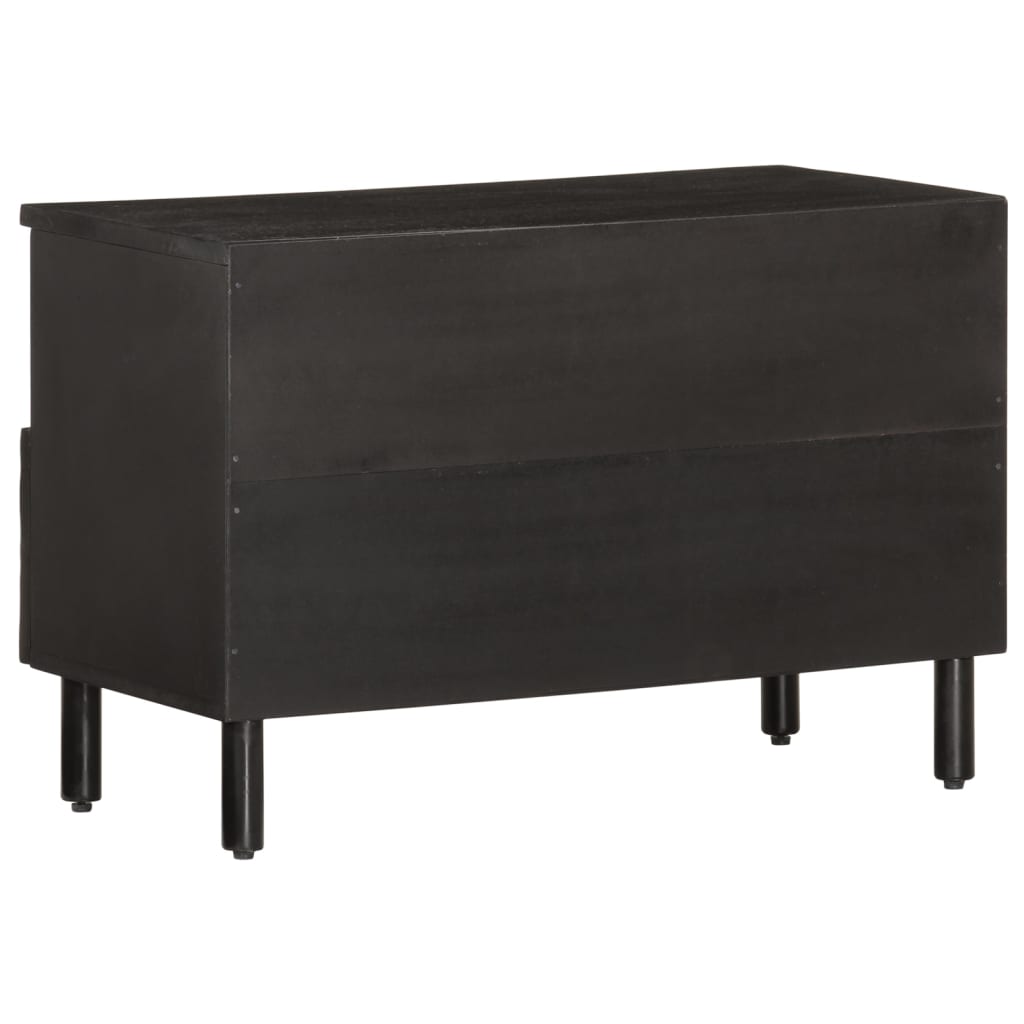 vidaXL TV-Schrank Schwarz 70x33x46 cm Massivholz Mango - Image 5