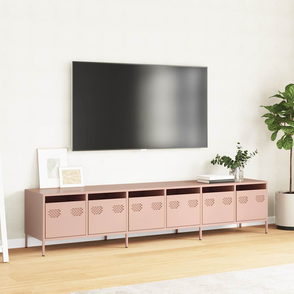 vidaXL TV-Schrank Rosa 202x39x43,5 cm Kaltgewalzter Stahl - Image 3