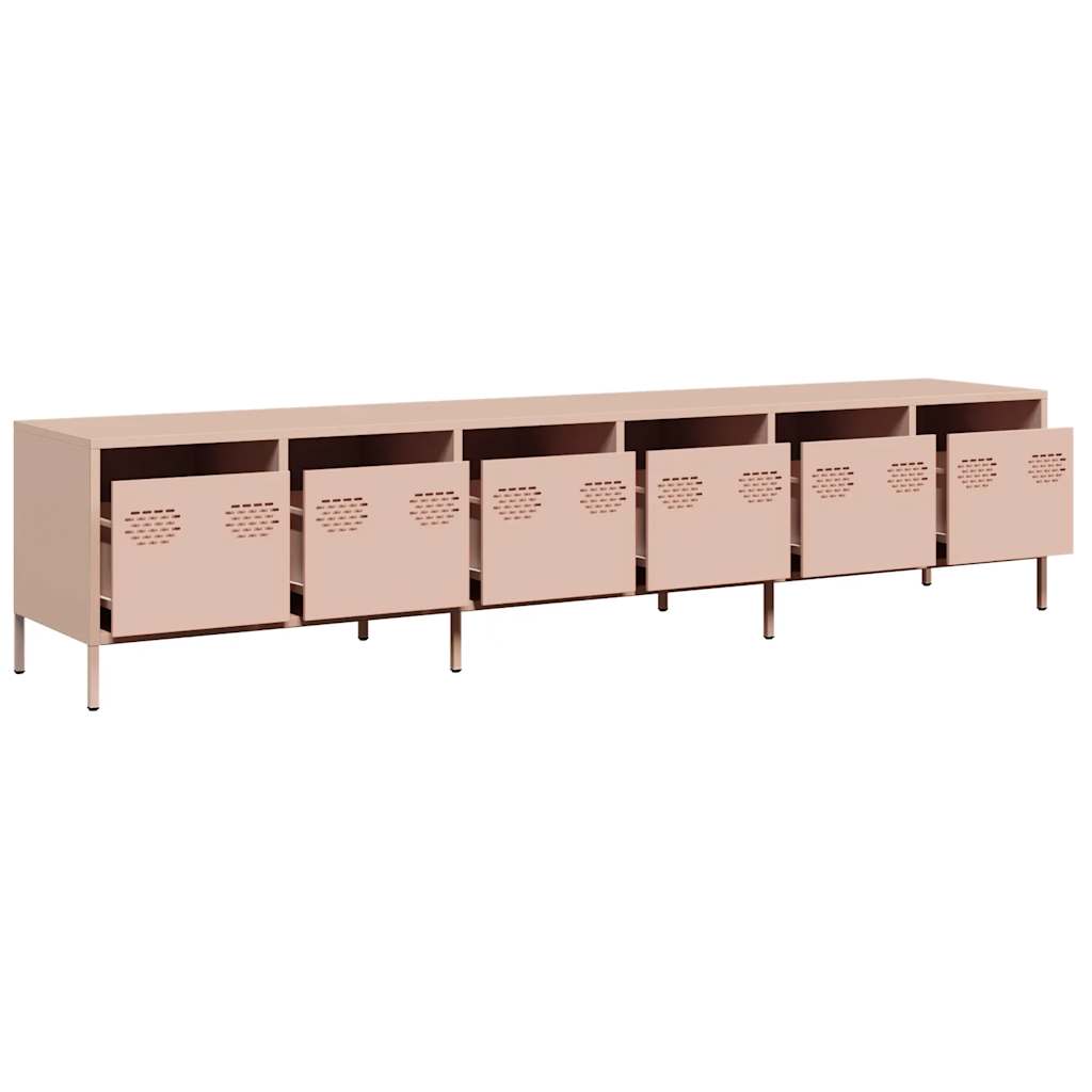 vidaXL TV-Schrank Rosa 202x39x43,5 cm Kaltgewalzter Stahl - Image 4