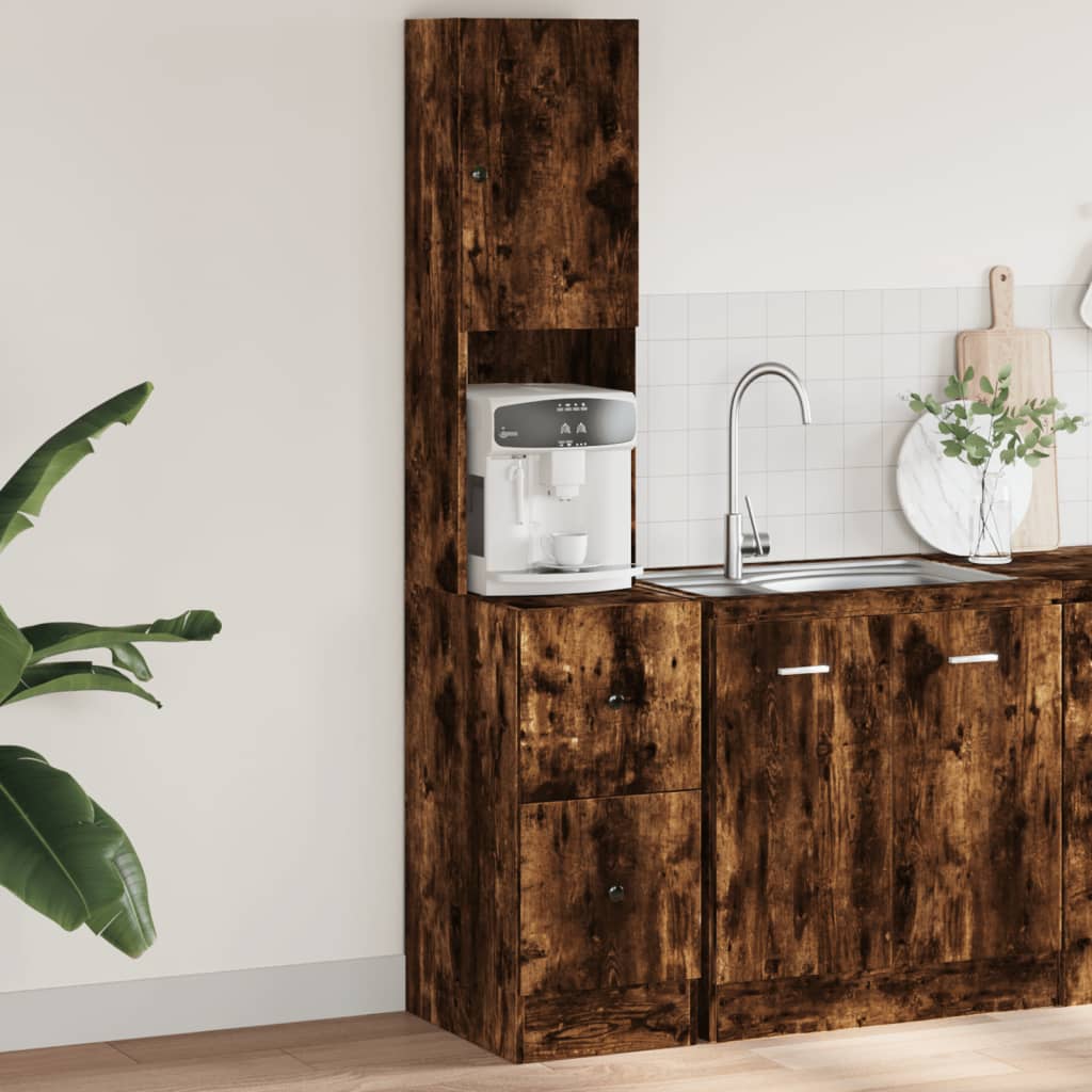 vidaXL Mueble de cocina madera ingeniería roble ahumado 35x50x180 cm