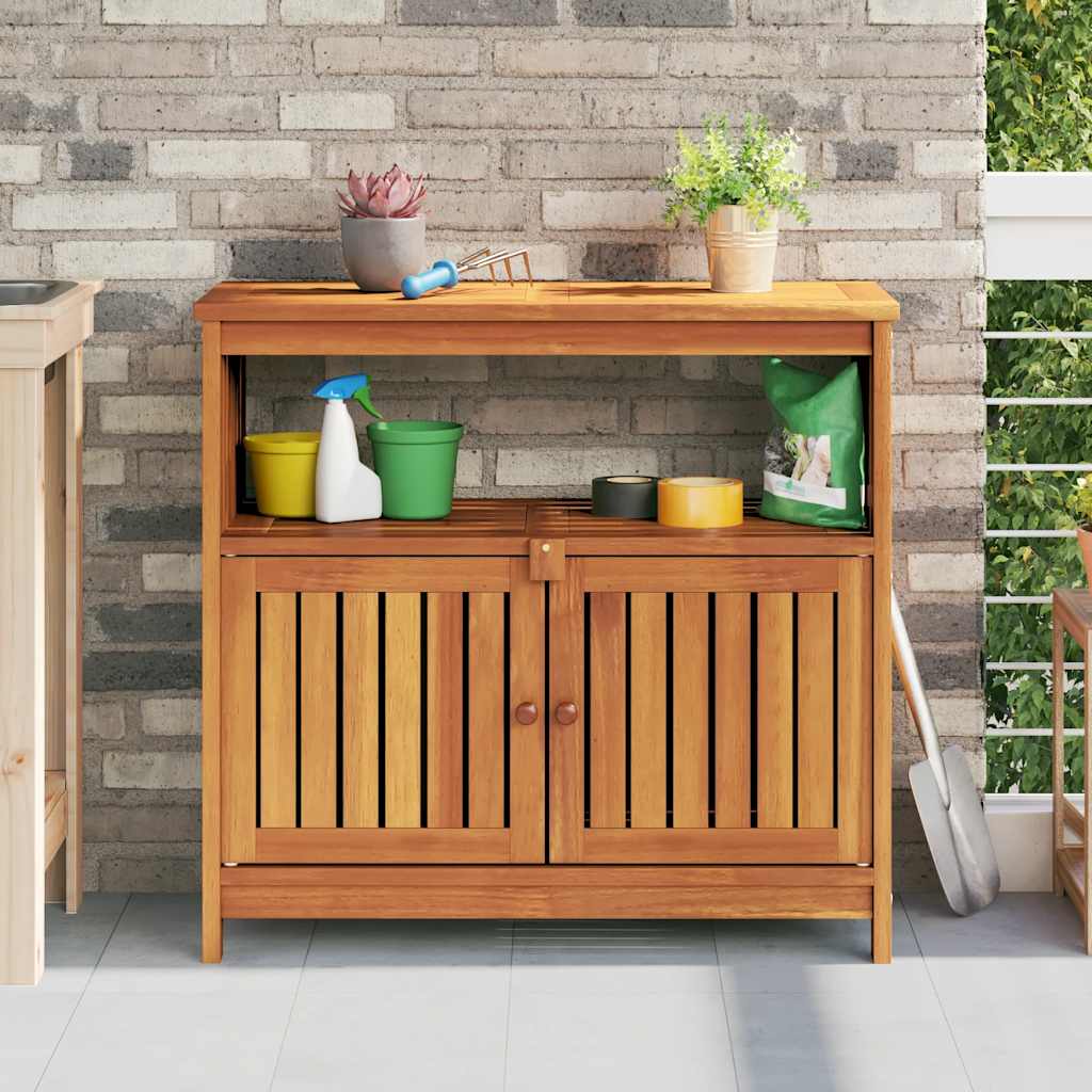 vidaXL Table console de jardin 80x35x75 cm bois massif d'acacia