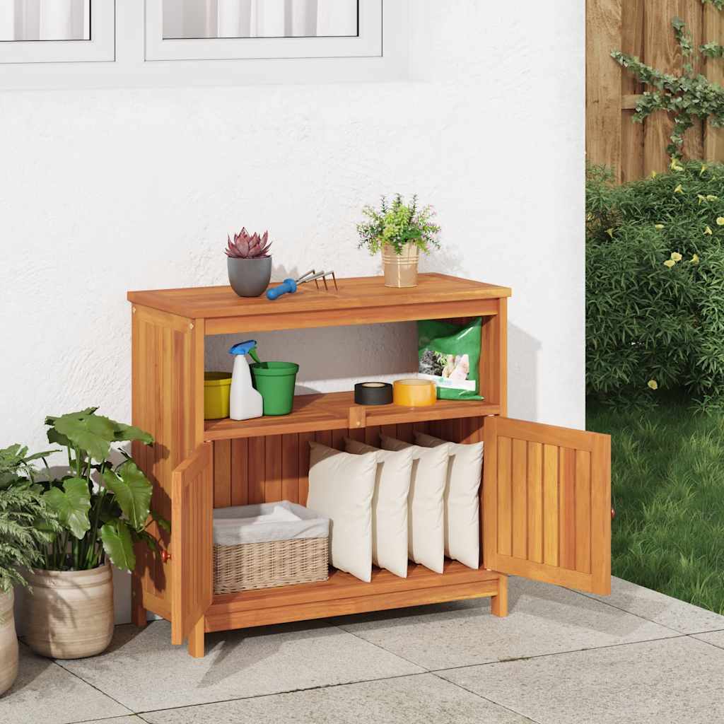 vidaXL Table console de jardin 80x35x75 cm bois massif d'acacia - Image 3