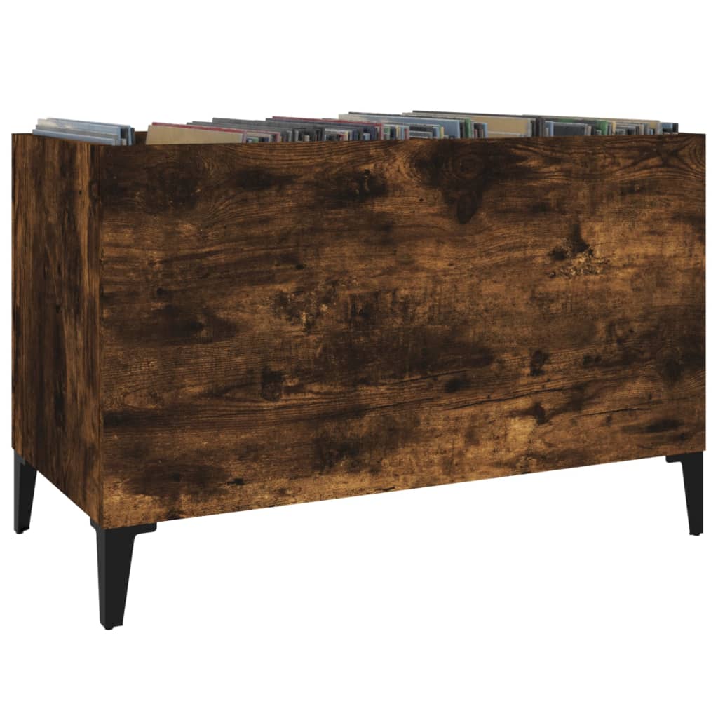 vidaXL Mueble discos madera contrachapada roble ahumado 74,5x38x48 cm - Image 4