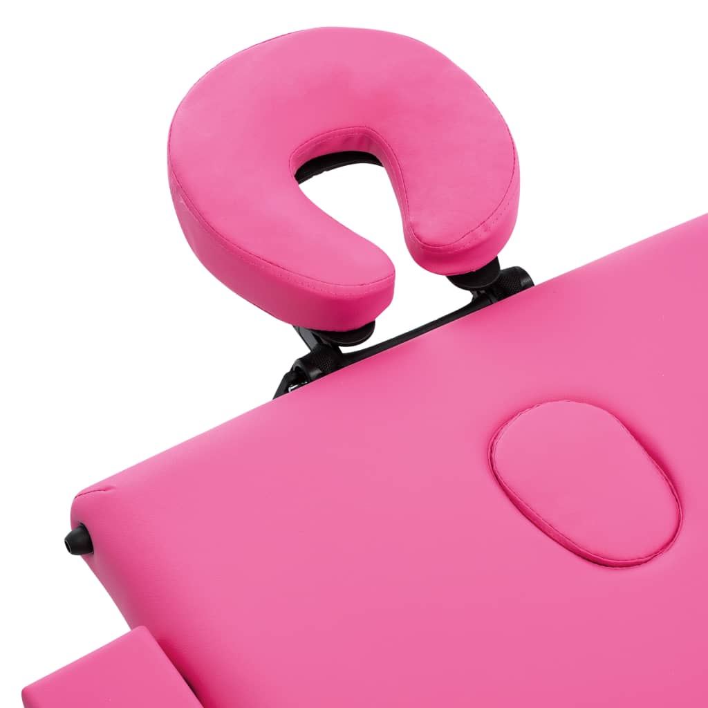 vidaXL Massageliege Klappbar 3-Zonen mit Holzgestell Rosa - Image 5