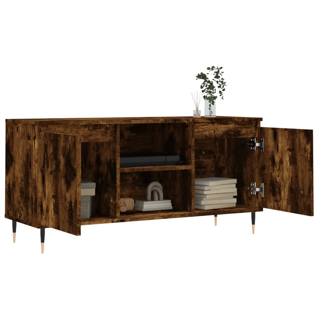 vidaXL Mueble de TV madera de ingeniería roble ahumado 104x35x50 cm - Image 4