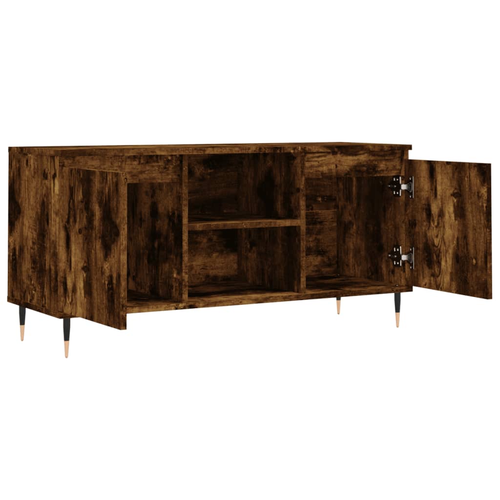vidaXL Mueble de TV madera de ingeniería roble ahumado 104x35x50 cm - Image 6