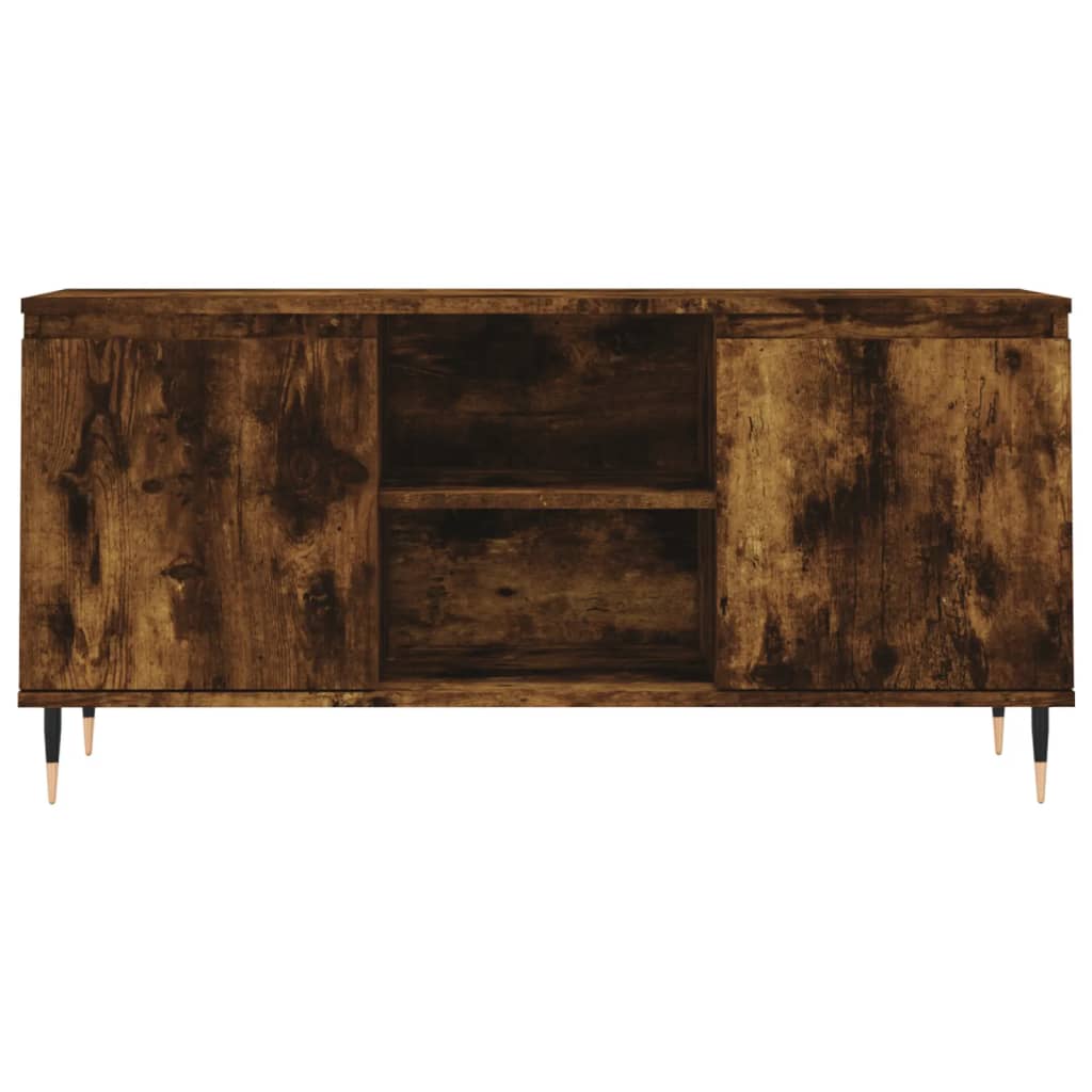 vidaXL Mueble de TV madera de ingeniería roble ahumado 104x35x50 cm - Image 5