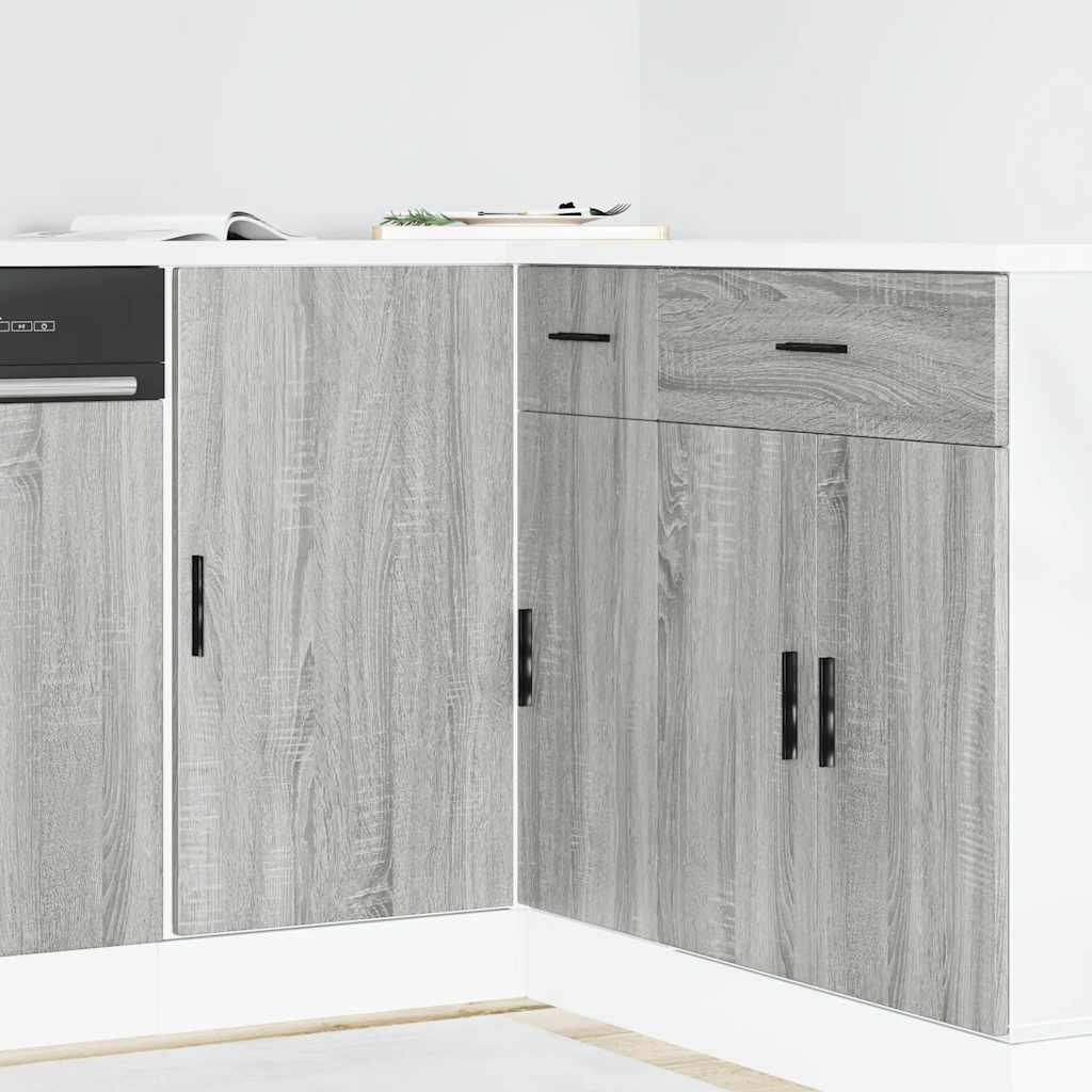 vidaXL Mueble bajo para fregadero "Lyon" de madera de ingeniería Sonoma gris