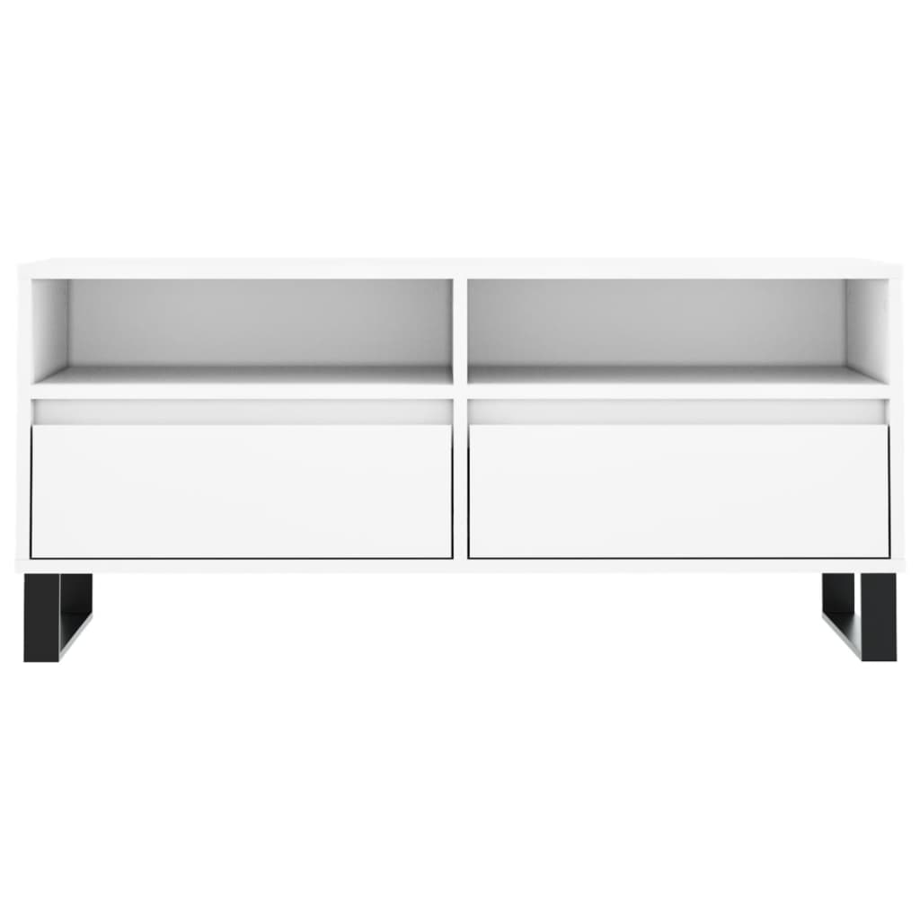 vidaXL Mueble para TV madera contrachapada blanco 100x34,5x44,5 cm - Image 5