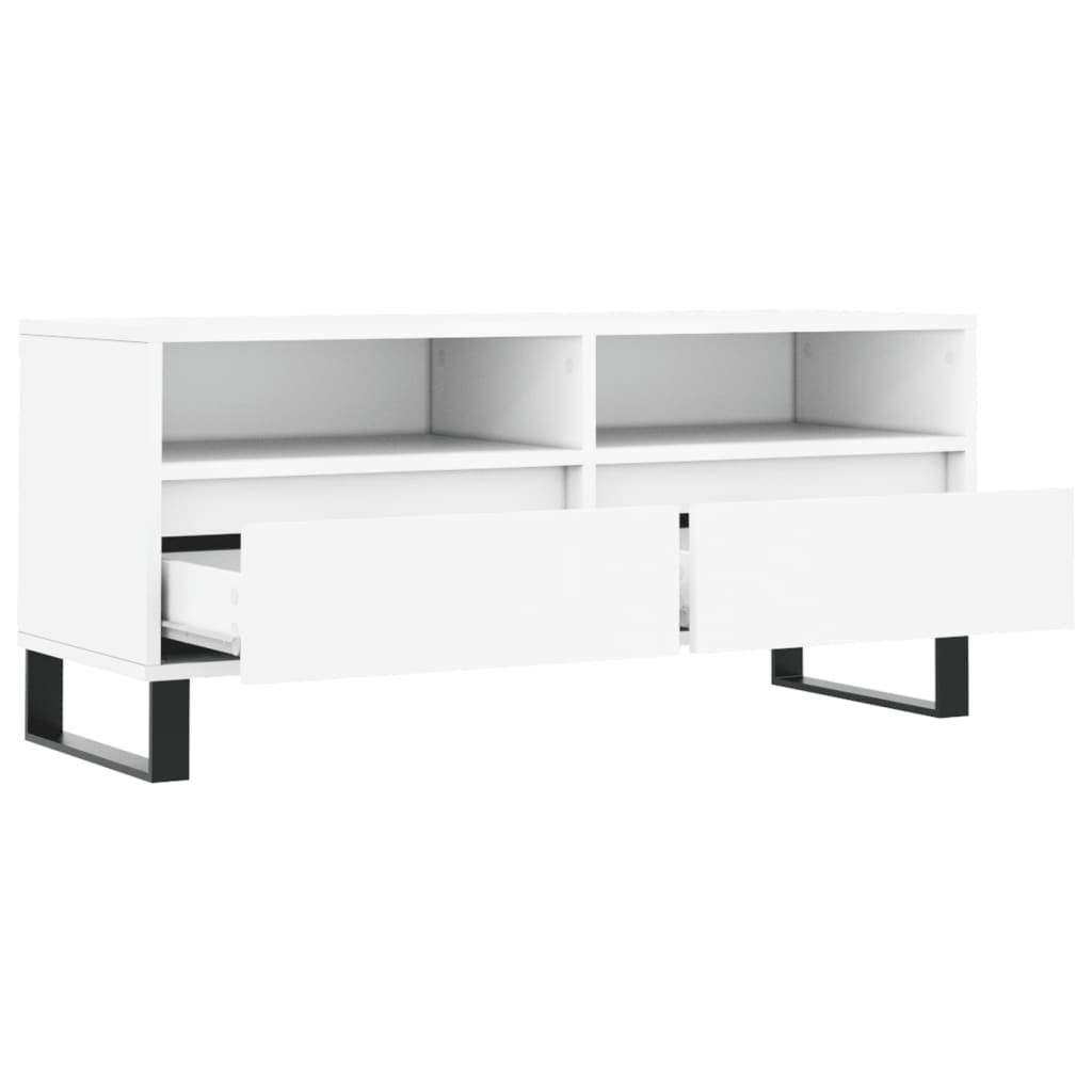 vidaXL Mueble para TV madera contrachapada blanco 100x34,5x44,5 cm - Image 6
