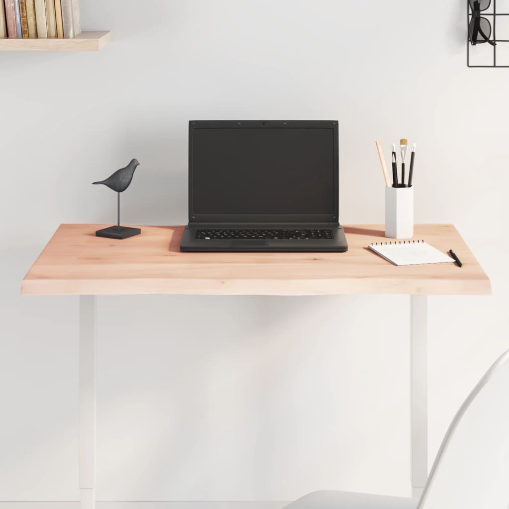 vidaXL Tablero de mesa madera maciza roble borde natural 80x40x2 cm