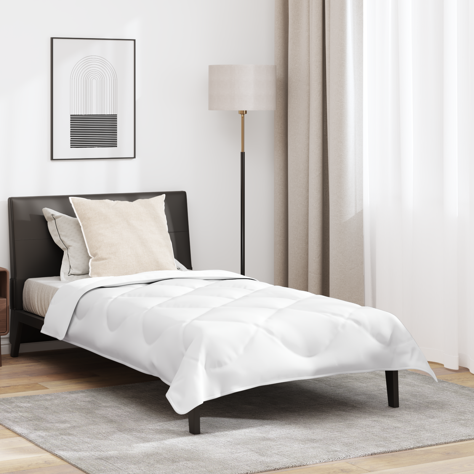 vidaXL Couette avec oreiller Blanc 135 x 200 cm Microfibre