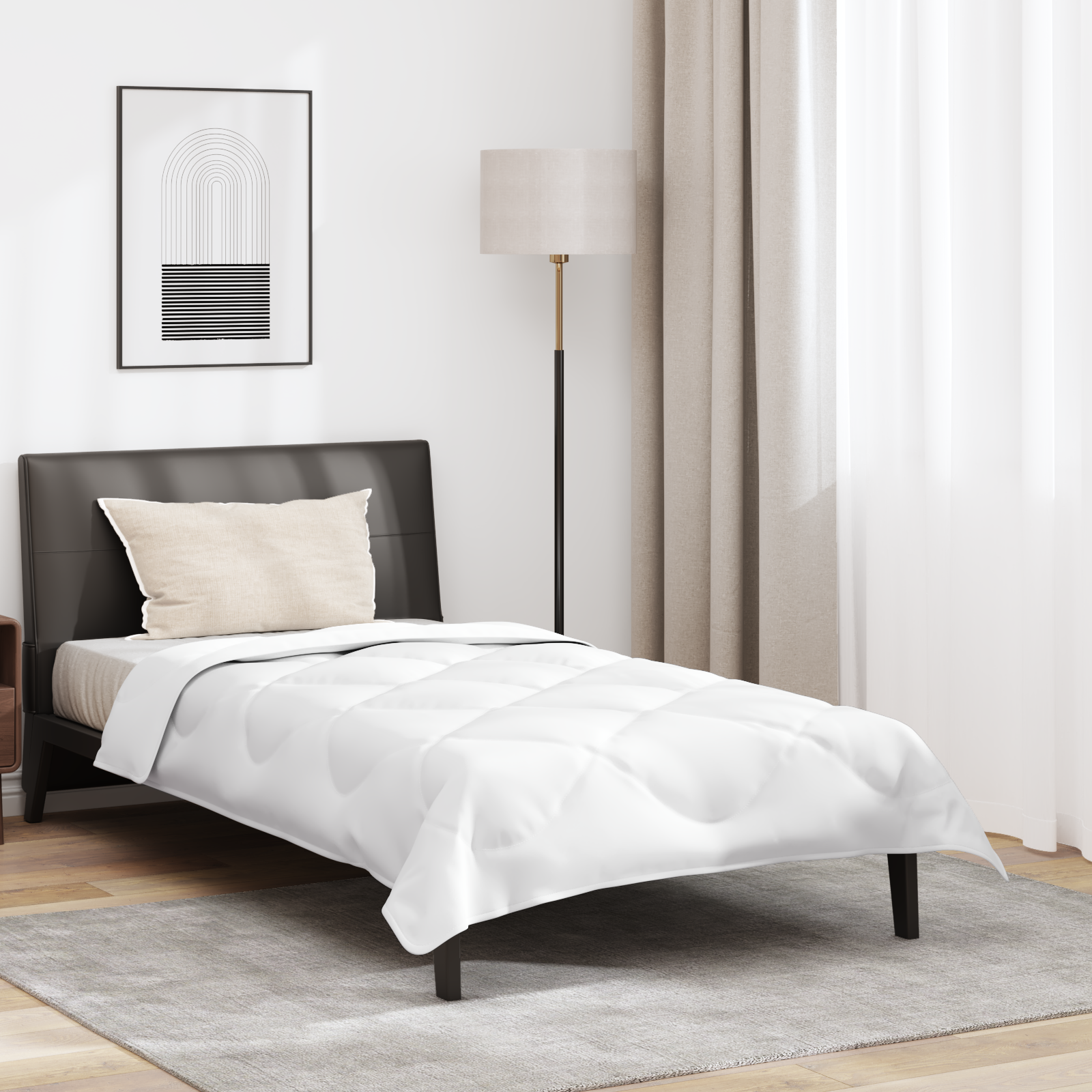 vidaXL Couette avec oreiller Blanc 135 x 200 cm Microfibre