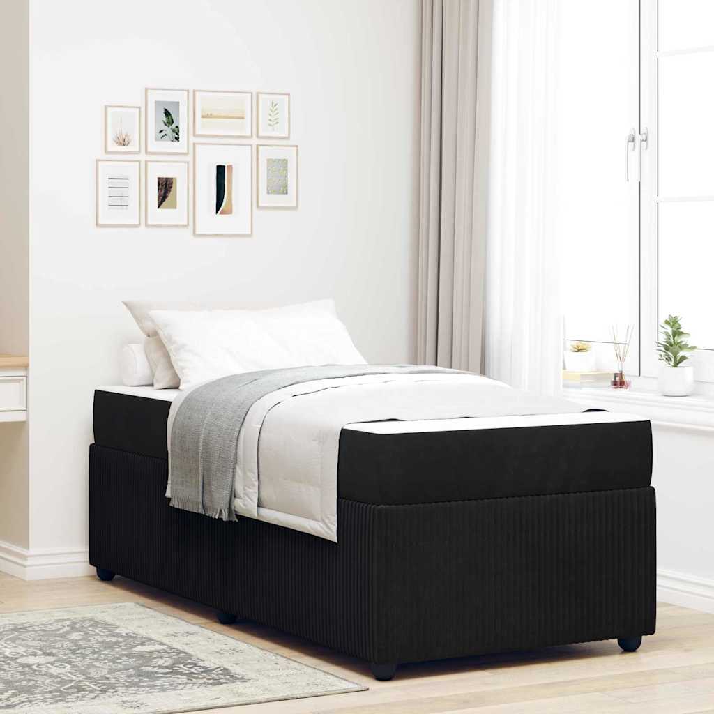 vidaXL Cadre de lit avec matelas Autre Noir 90 x 200 cm Velours