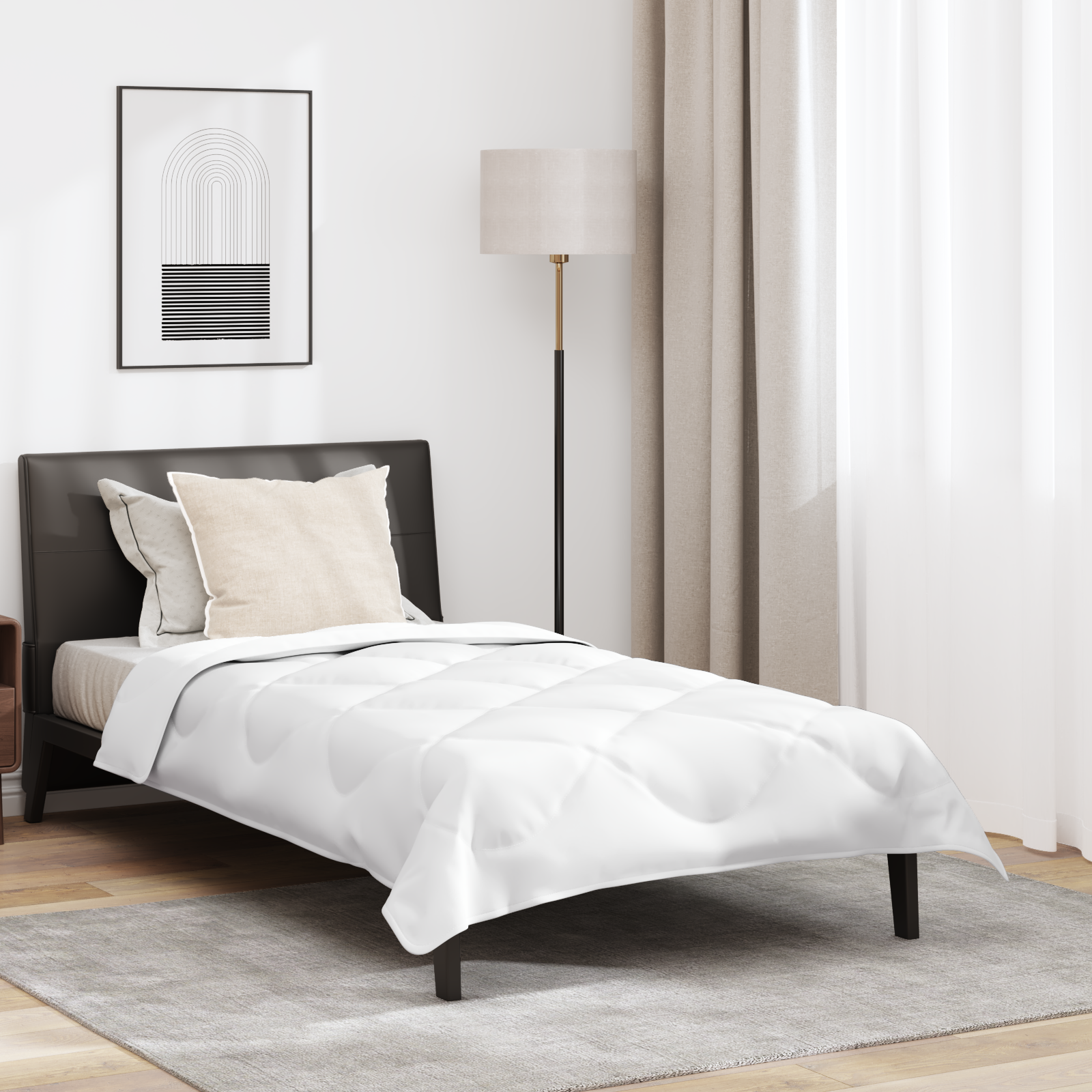 vidaXL Couette avec oreiller Blanc 135 x 200 cm Microfibre