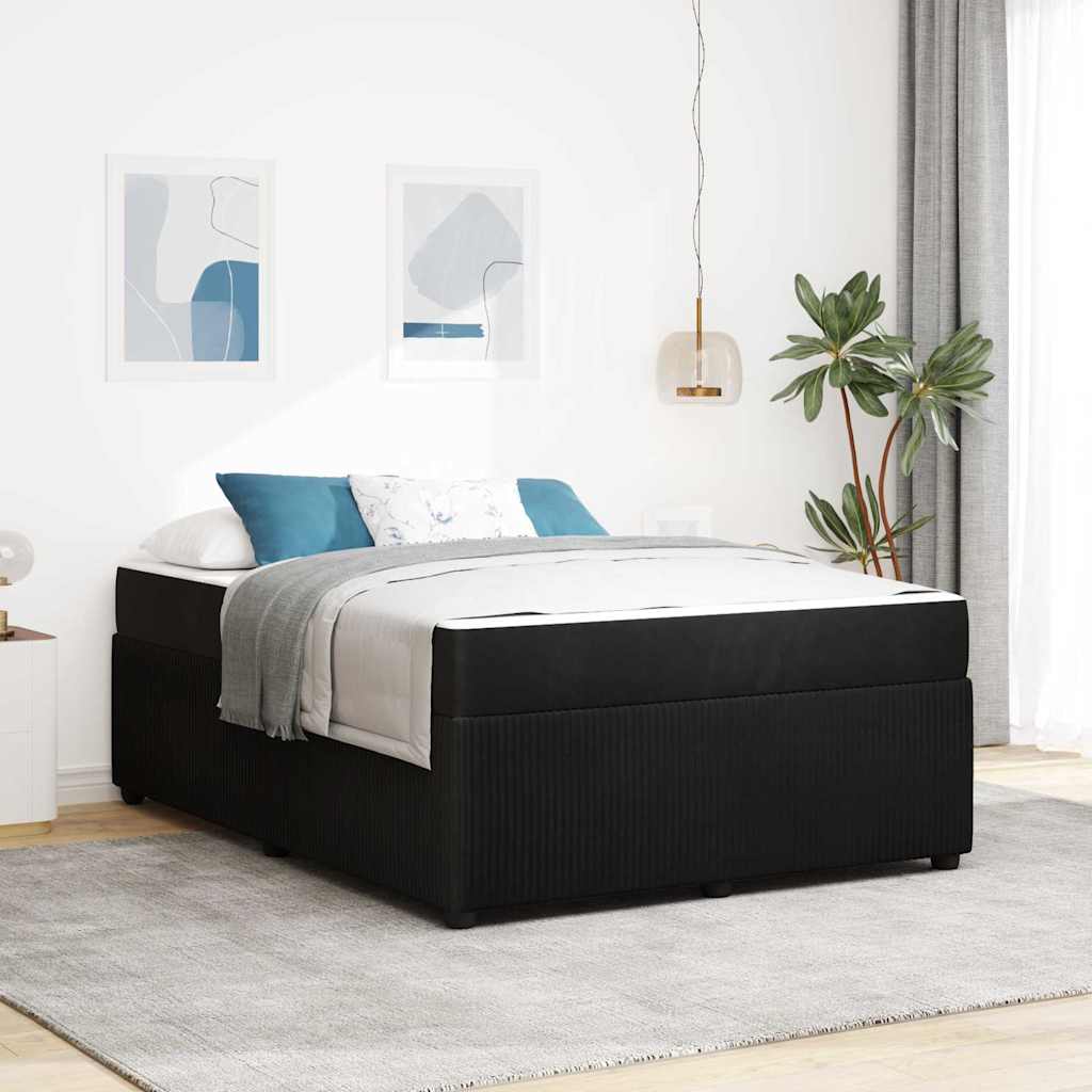 vidaXL Cadre de lit avec matelas Autre Noir 160 x 200 cm Velours