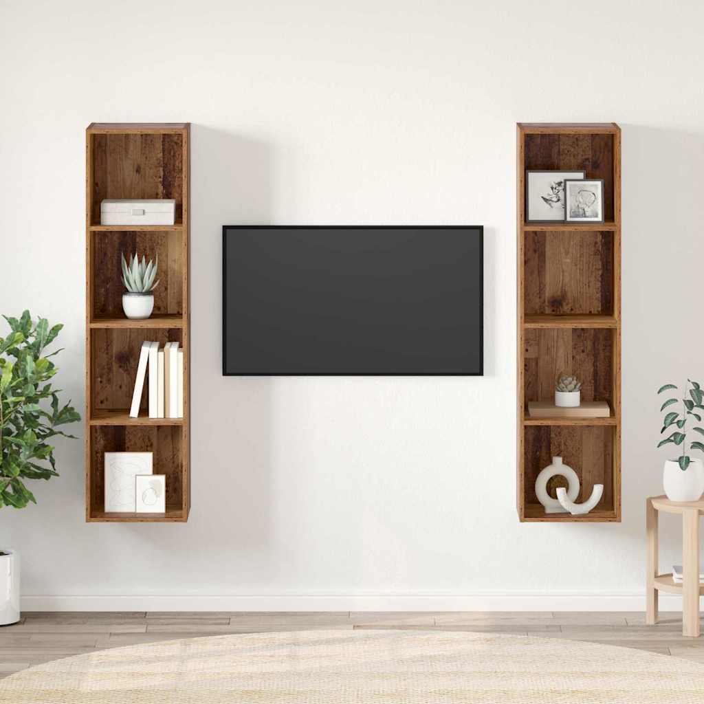 vidaXL Conjunto de mueble de TV 2 pcs Marrón 37 x 37 x 142,5 cm
