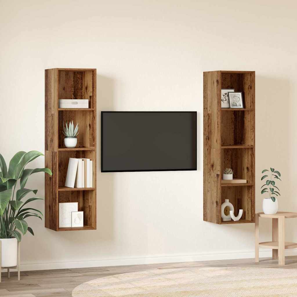 vidaXL Conjunto de mueble de TV 2 pcs Marrón 37 x 37 x 142,5 cm - Image 4