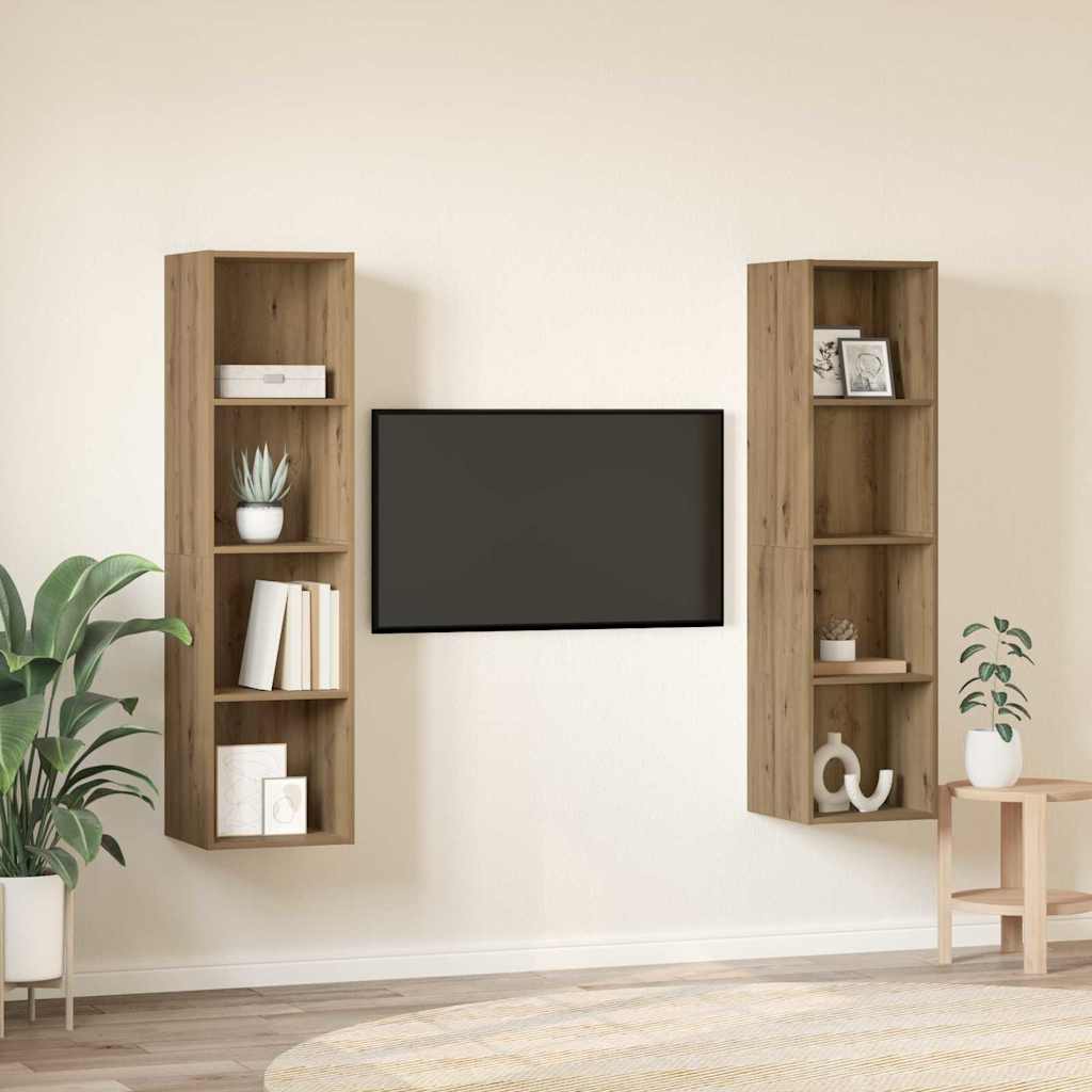 vidaXL Conjunto de mueble de TV 2 pcs Marrón 37 x 37 x 142,5 cm - Image 4