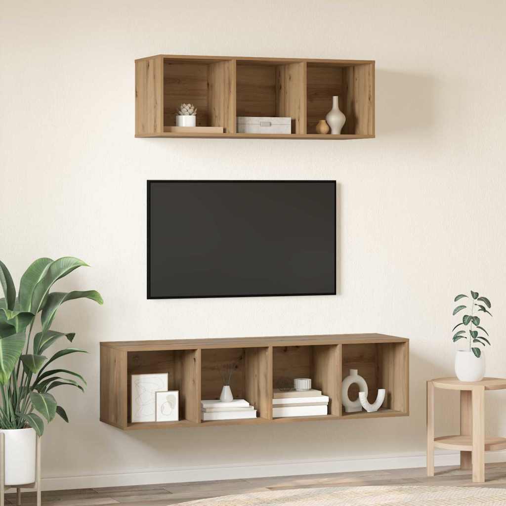 vidaXL Conjunto de mueble de TV 2 pcs Roble artesanal - Image 4