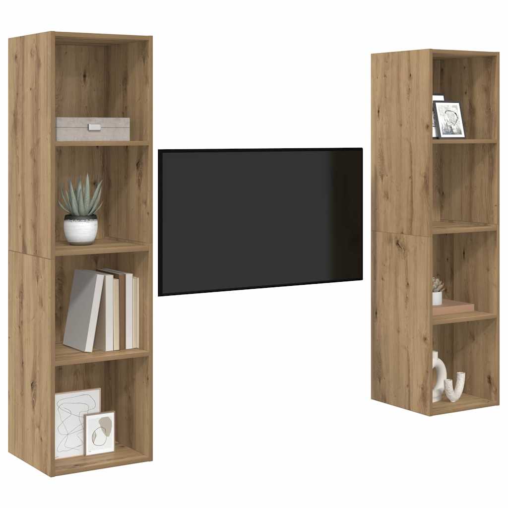 vidaXL Conjunto de mueble de TV 2 pcs Marrón 37 x 37 x 142,5 cm - Image 3