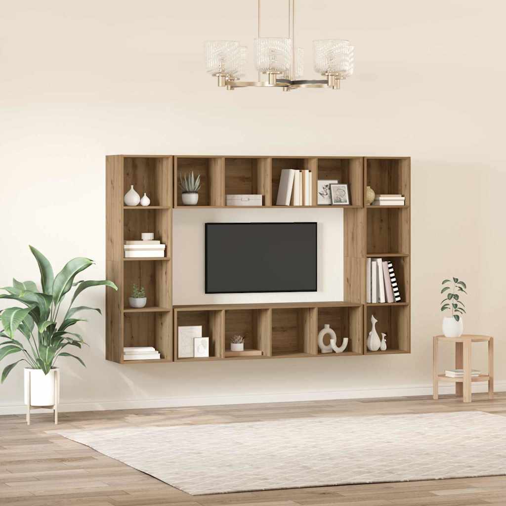 vidaXL Conjunto de mueble de TV 4 pcs Marrón 37 x 37 x 142,5 cm - Image 4