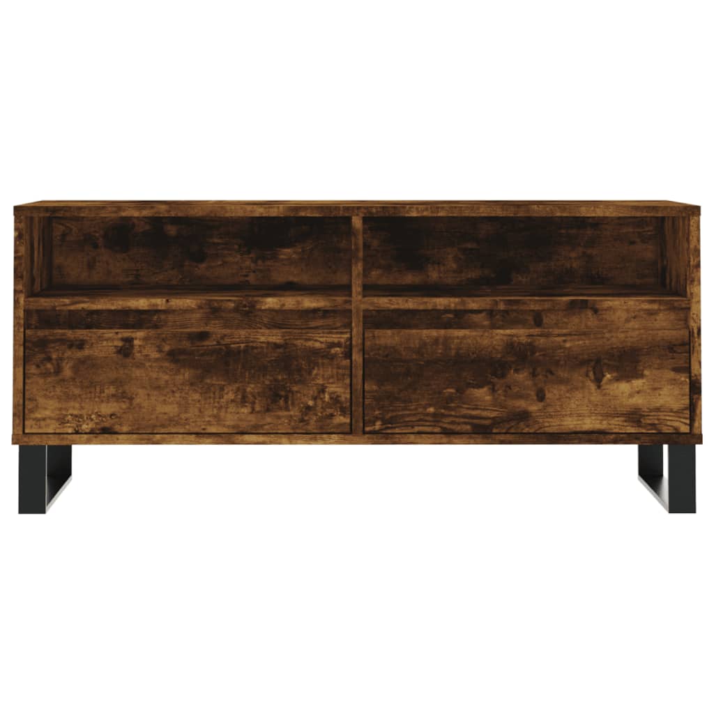 vidaXL Mueble de TV madera contrachapada roble ahumado 100x34,5x44,5cm - Image 5