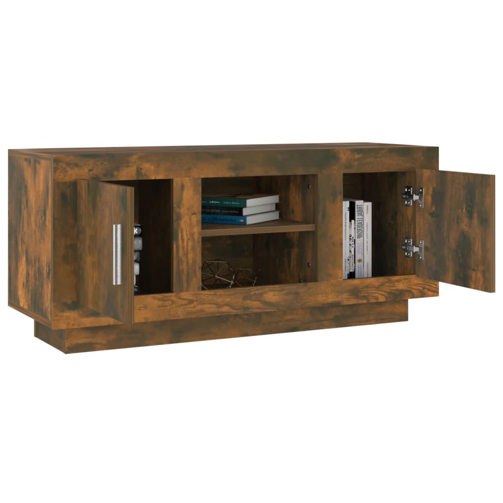 vidaXL Mueble para TV madera contrachapada roble ahumado 102x35x45 cm - Image 4