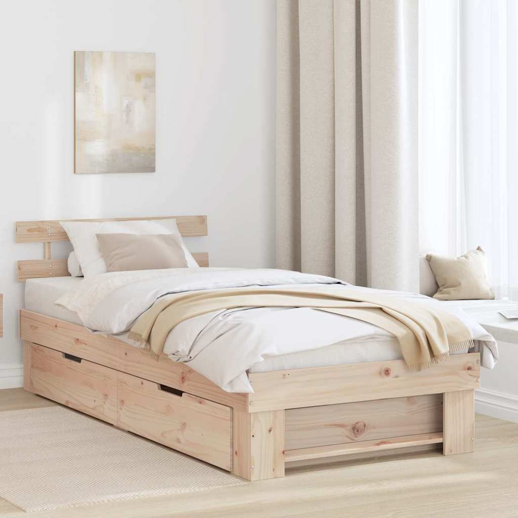 vidaXL Estructura de cama Marrón 80 x 200 cm Madera de pino sólido