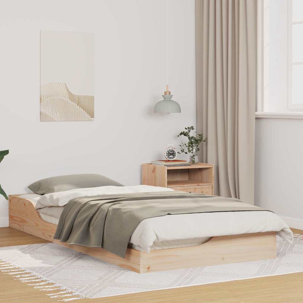 vidaXL Estructura de cama Marrón 80 x 200 cm Madera de pino sólido