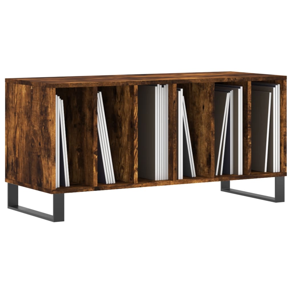 vidaXL Mueble discos madera contrachapada roble ahumado 100x38x48 cm - Image 3