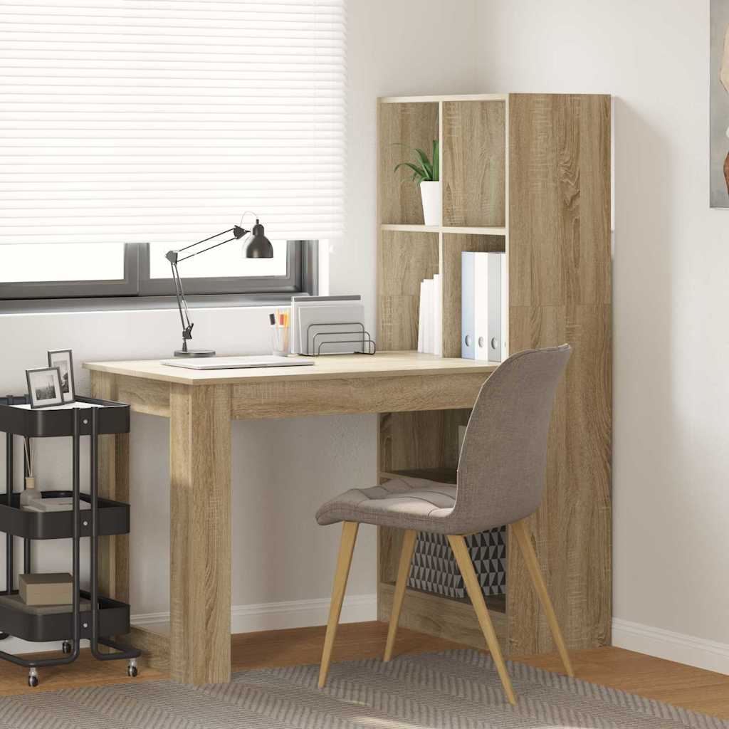 vidaXL Escritorio Roble Sonoma 122 x 67 x 145 cm Madera de ingeniería