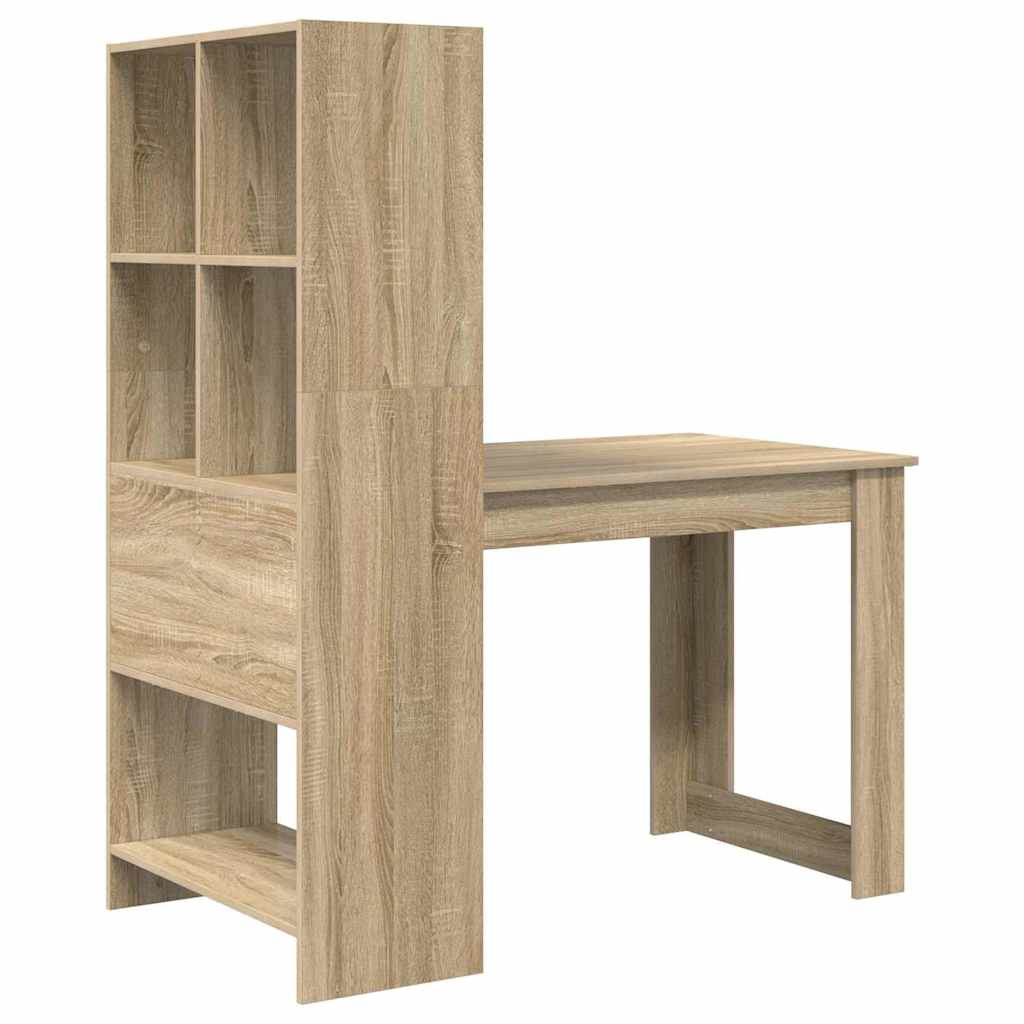 vidaXL Escritorio Roble Sonoma 122 x 67 x 145 cm Madera de ingeniería - Image 6