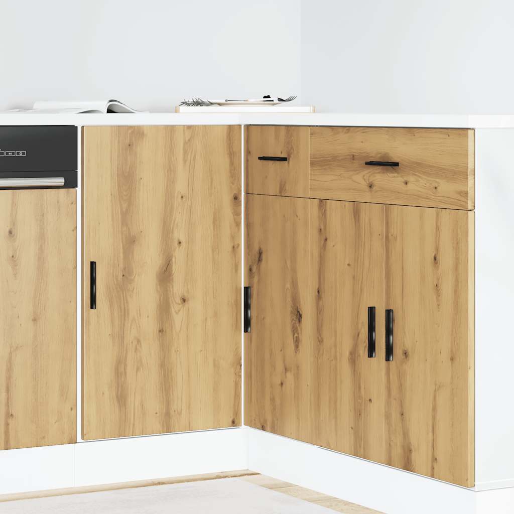 vidaXL Mueble bajo para fregadero "Lyon" de madera de ingeniería de roble artesanal